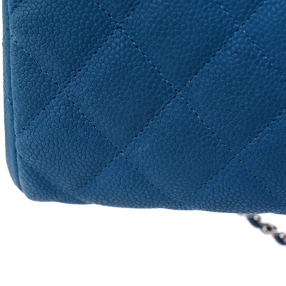 Chanel Iridescent Caviar Quilted Clutch With Chain Flap Blue 16 of 19