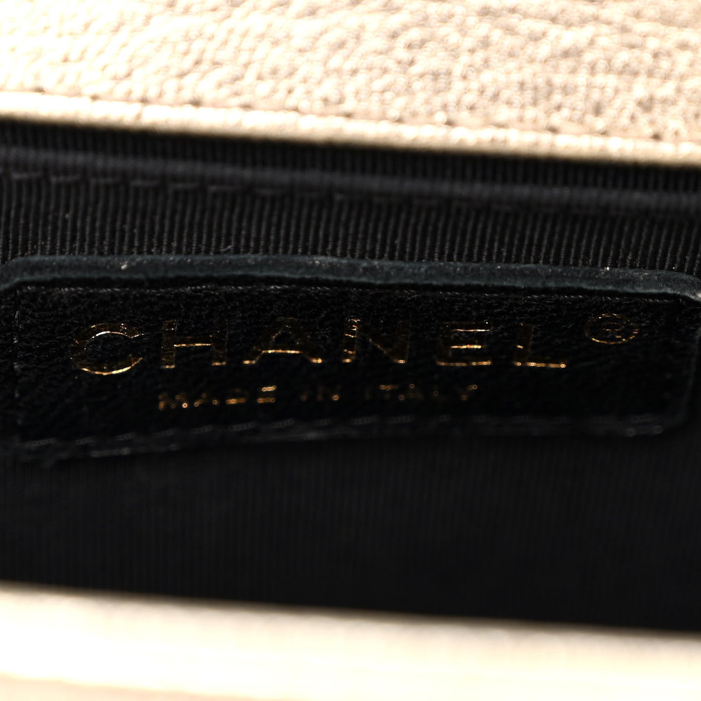 Metallic Goatskin Calfskin Small Boy Flap Gold Black