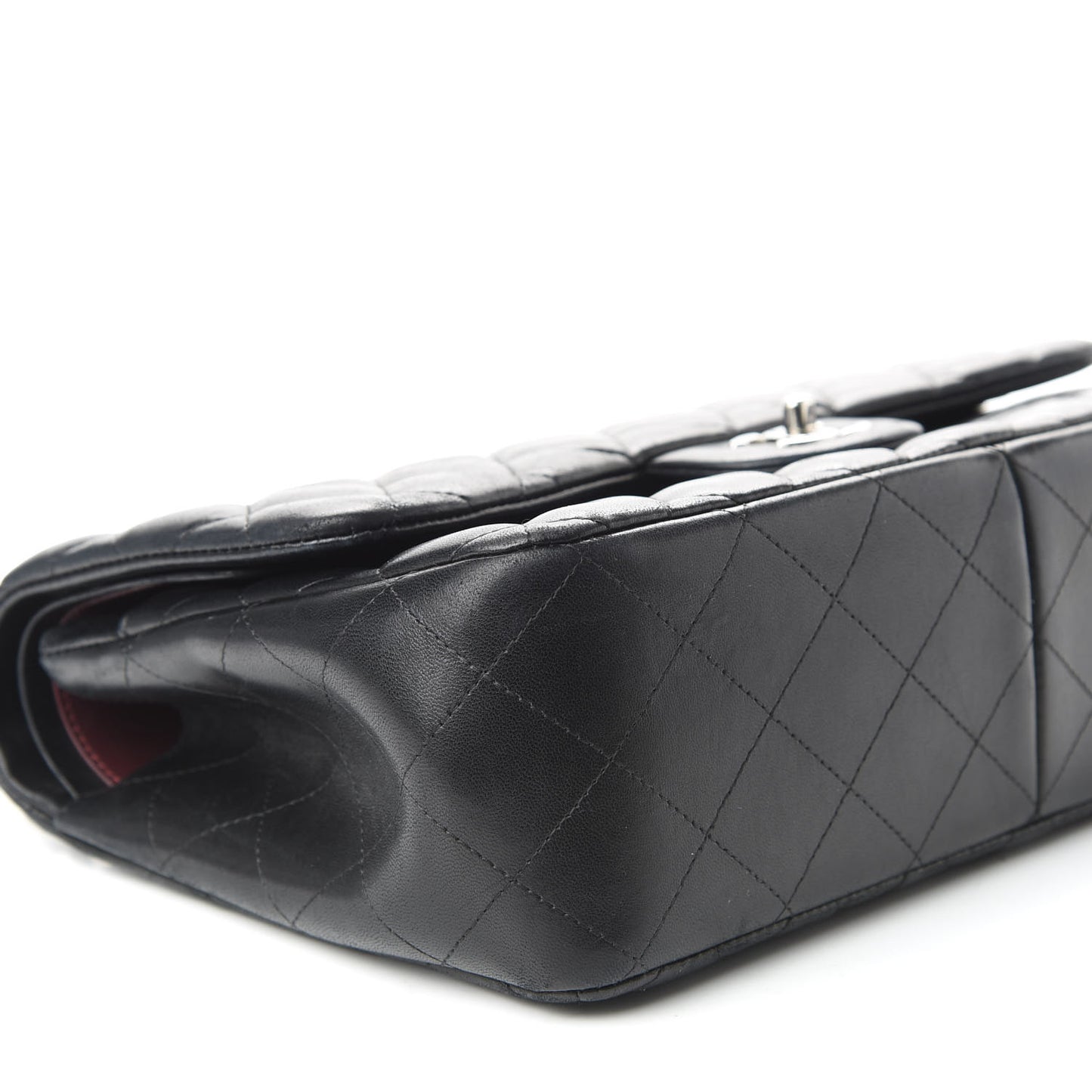 Lambskin Quilted Jumbo Double Flap Black