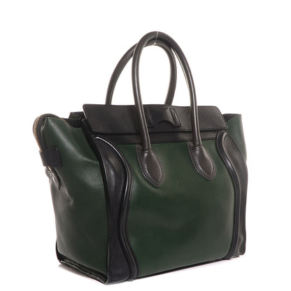 Celine Smooth Calfskin Mini Tri-Color Luggage Forest 3 of 9