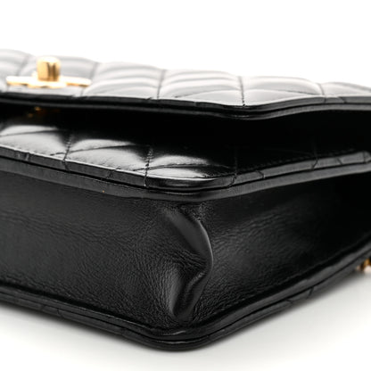 Chanel Shiny Calfskin Quilted Metal Top Handle Wallet On Chain WOC Black 11 of 13