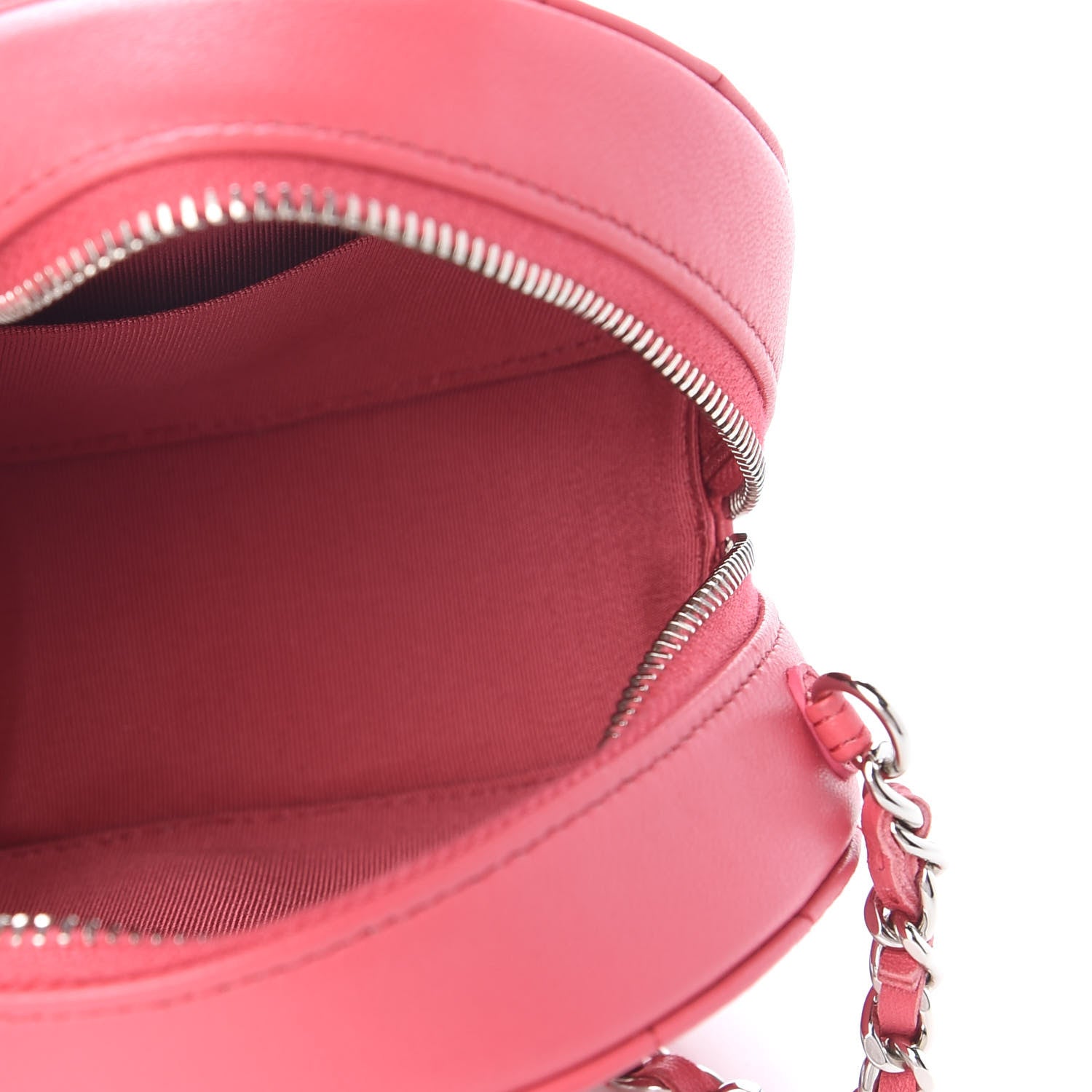 Chanel Lambskin Quilted Round Clutch With Chain Pink 4 of 8