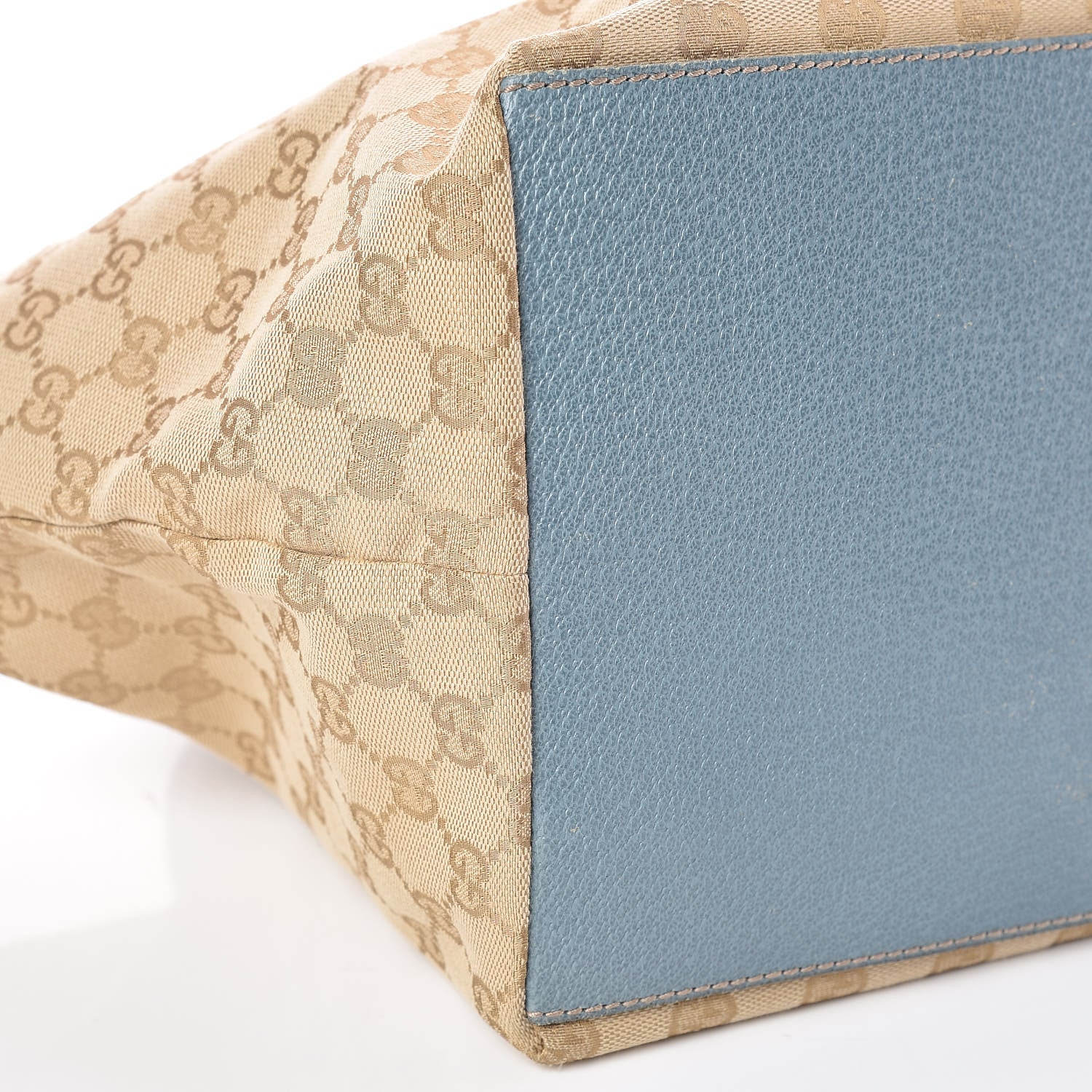 Gucci GG Monogram Medium Web Handle Bucket Tote Blue 5 of 16