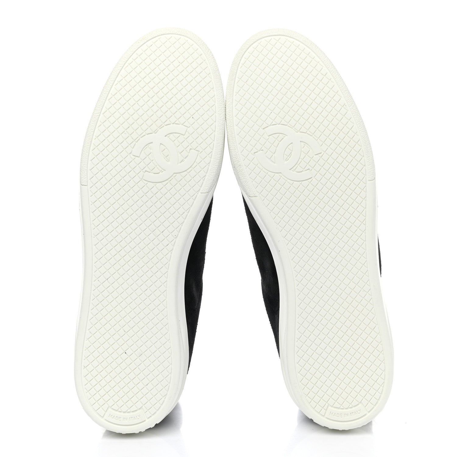 Chanel Suede Calfskin CC Sneakers 39 Black 5 of 10