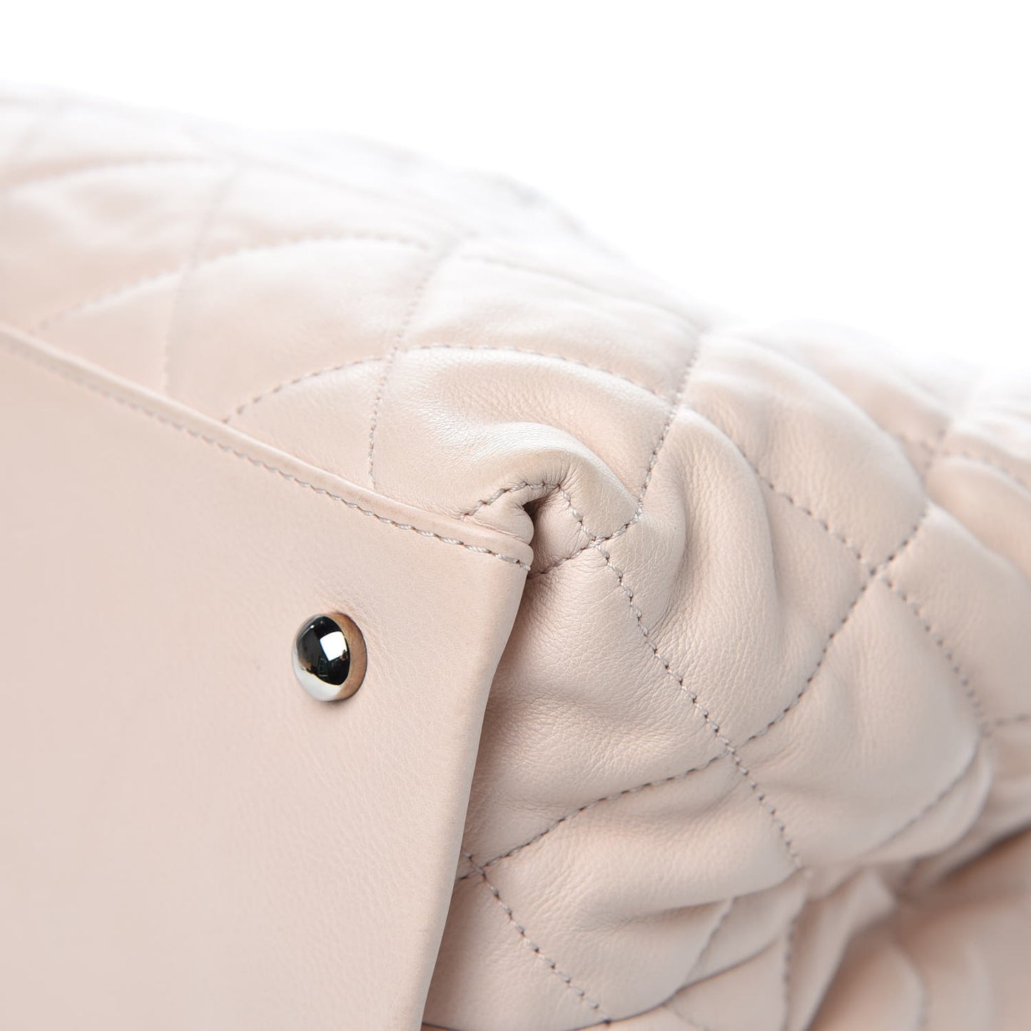 Lambskin Quilted Mini Chain Me Tote Light Beige