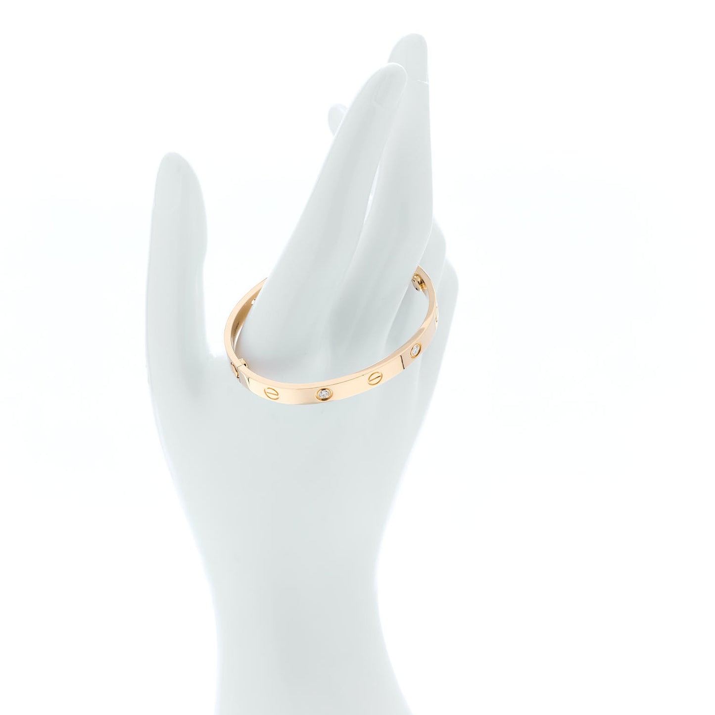 18K Yellow Gold 4 Diamond LOVE Bracelet 16