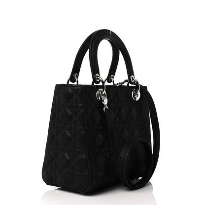 Christian Dior Satin Cannage Medium Lady Dior Black 3 of 10