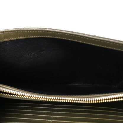 Saint Laurent Grain De Poudre Mixed Matelasse Triquilt Monogram Chain Wallet Kaki 8 of 11