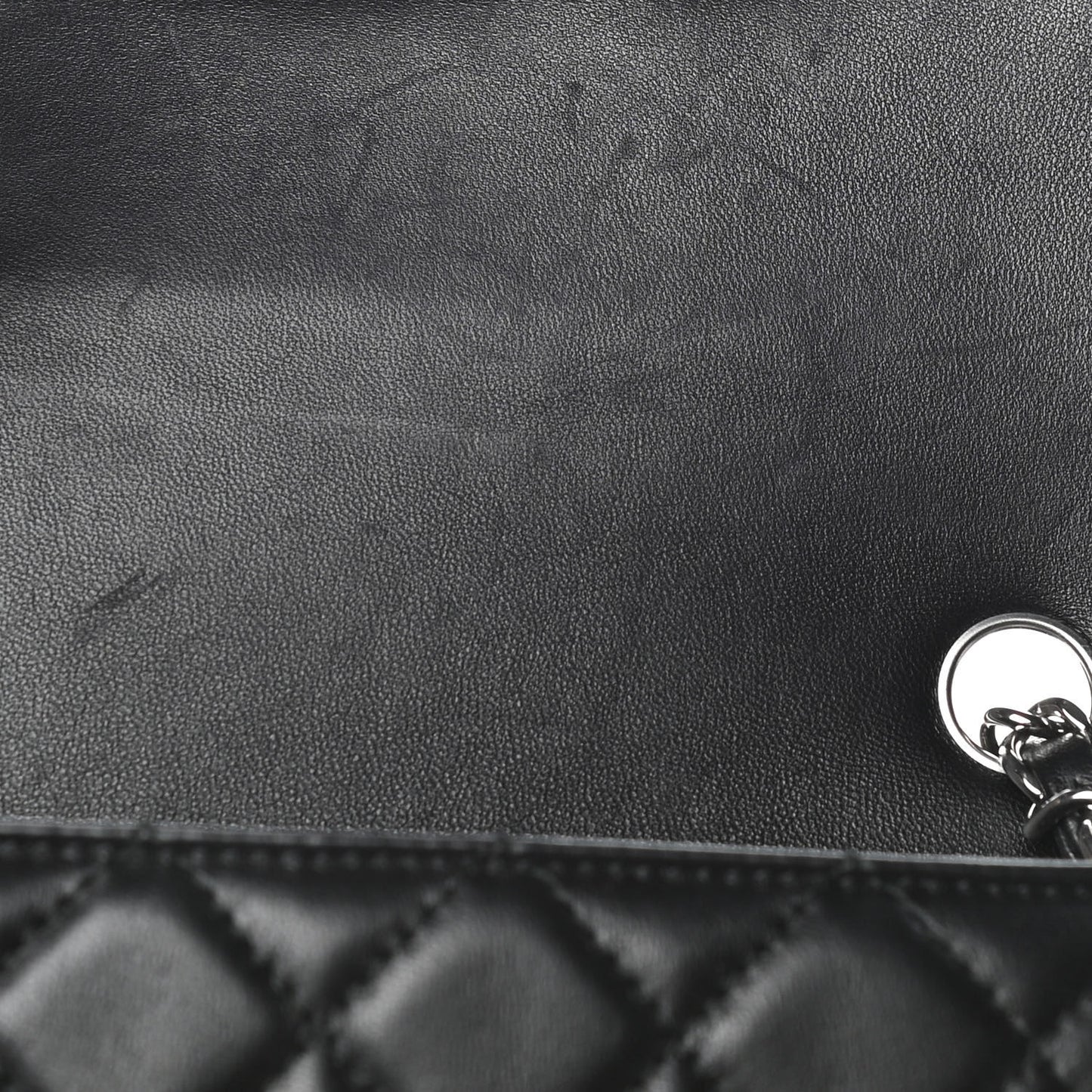 Lambskin Quilted Mini Rectangular Flap Black