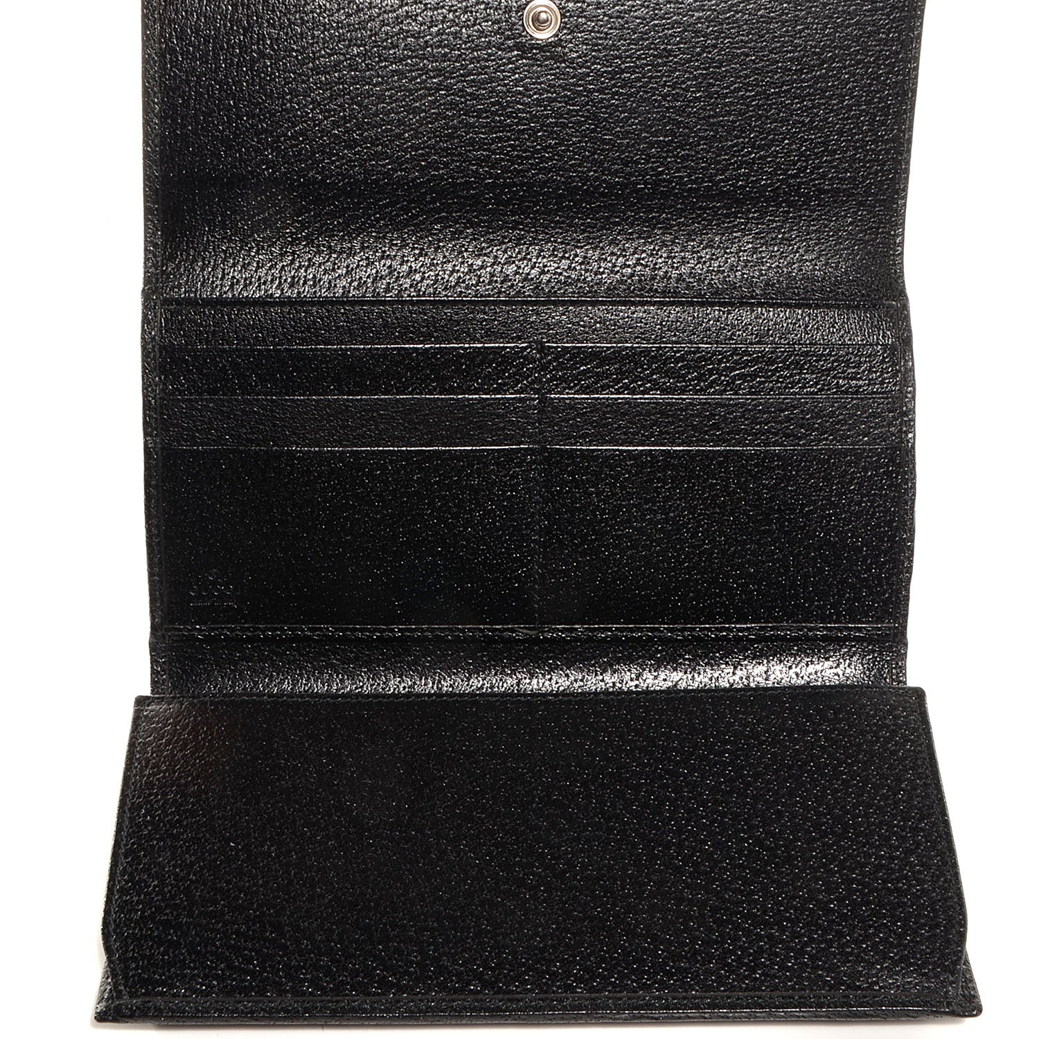 Gucci Leather Metal Bar Continental Wallet Black 5 of 7