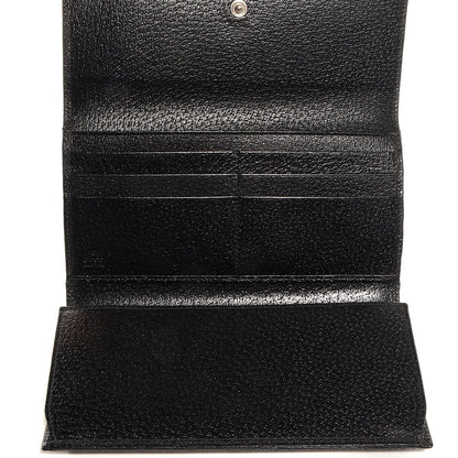 Gucci Leather Metal Bar Continental Wallet Black 5 of 7
