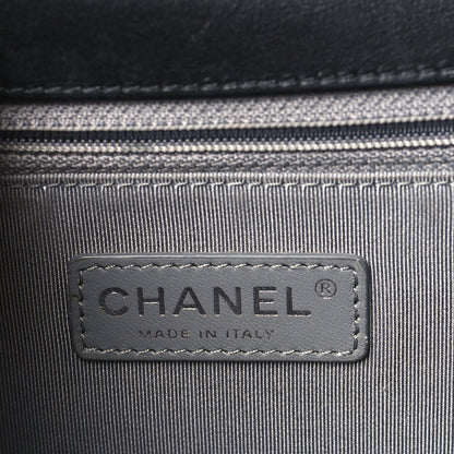 Chanel Metallic Calfskin Quilted New Medium Boy Flap Black 6 of 9