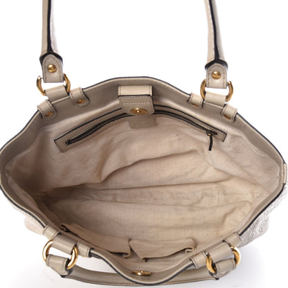 Gucci Guccissima Medium Scarlett Stud Tote Off White 5 of 10