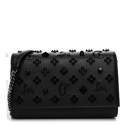 Christian Louboutin Calfskin Spikes Loubinthesky Paloma Clutch Black 1 of 11