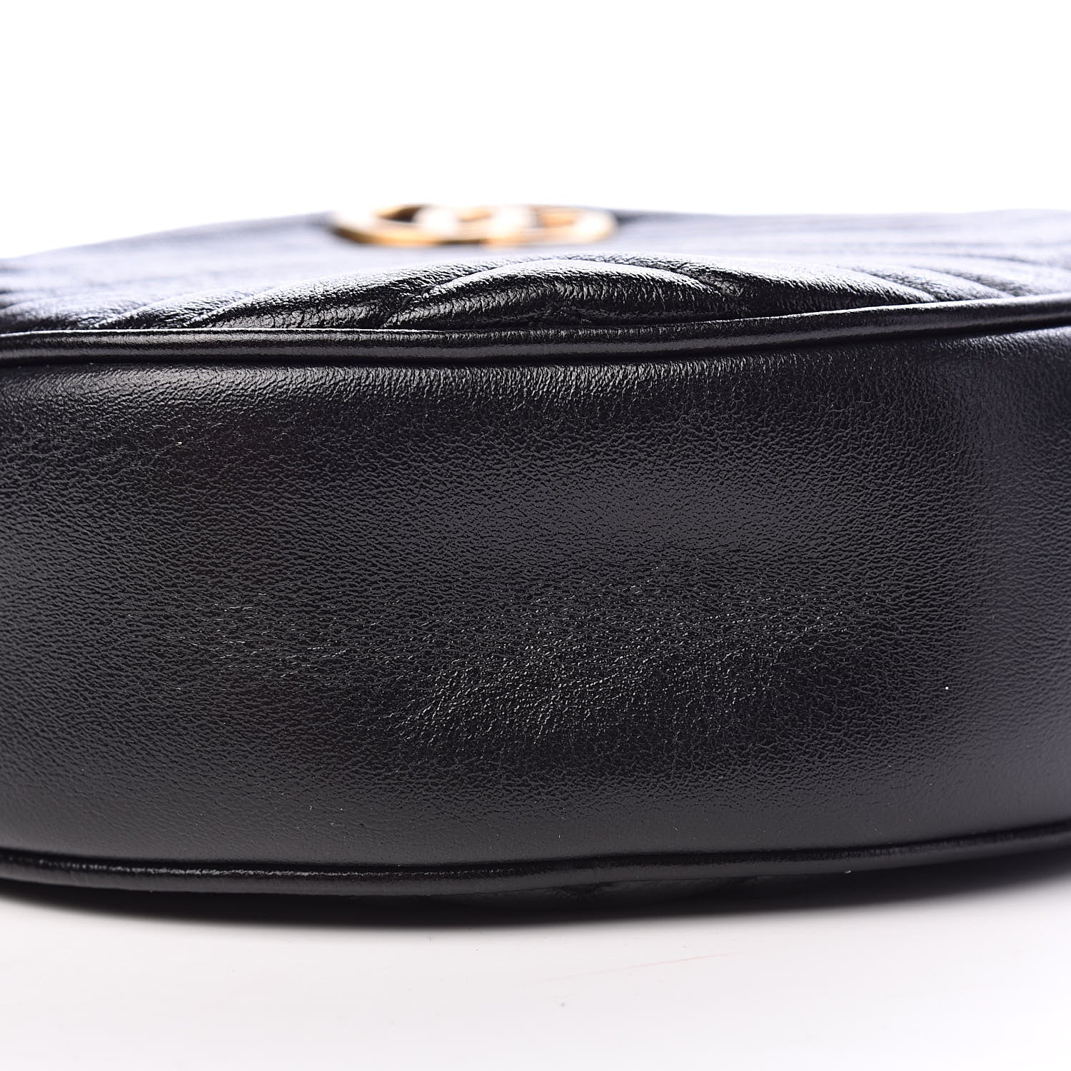Gucci Azalea Calfskin Matelasse Heart Mini GG Marmont Round Shoulder Bag Black 10 of 11