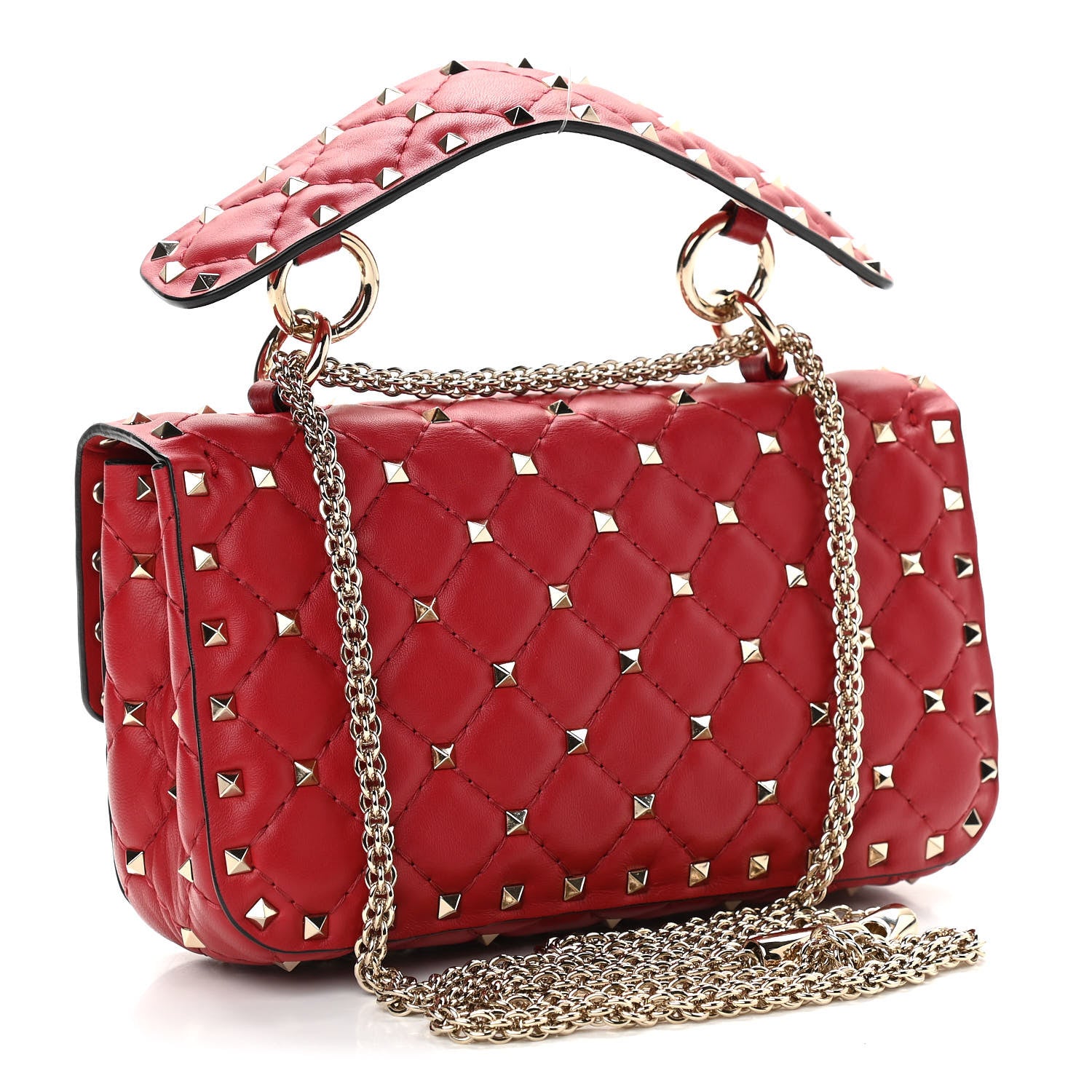 Valentino Garavani Nappa Small Rockstud Spike Shoulder Bag Rosso Valentino 2 of 9