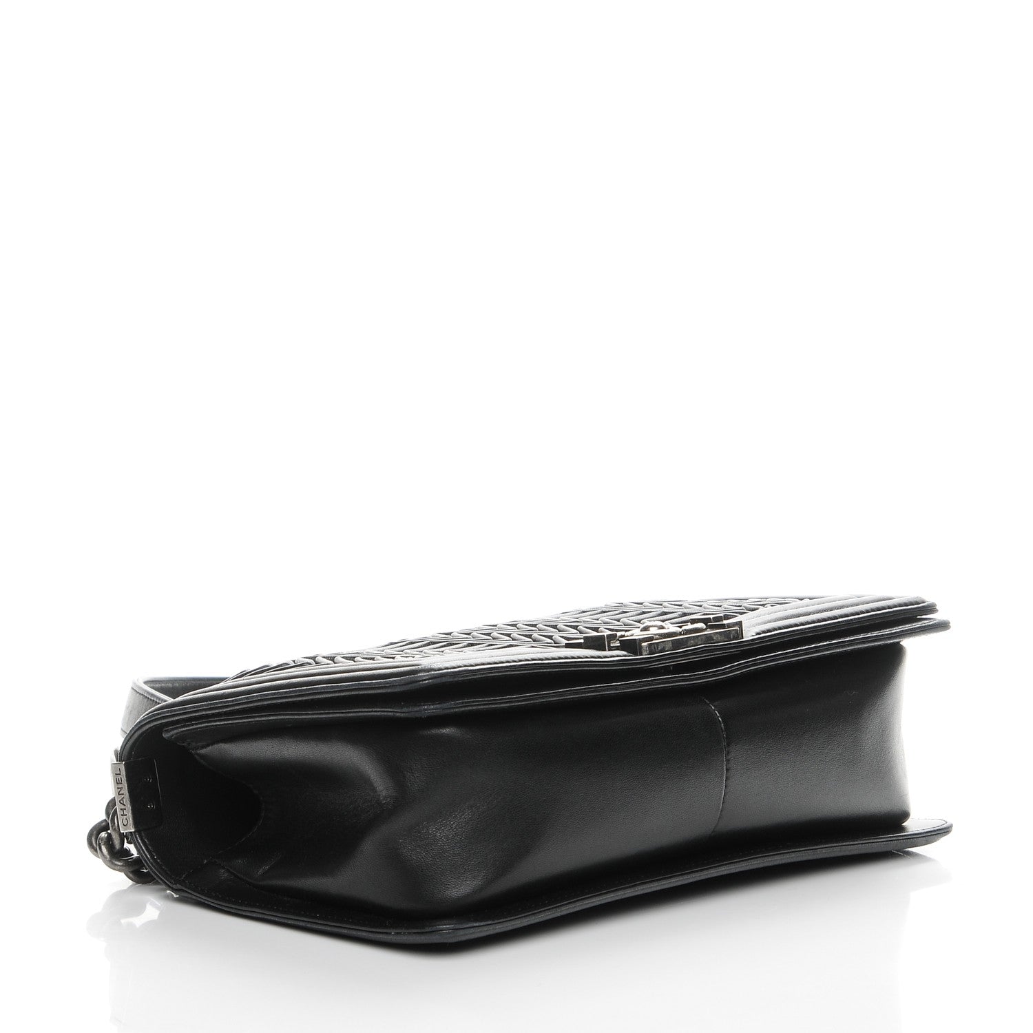 Chanel Calfskin Pleated Medium Boy Flap Black 4 of 8