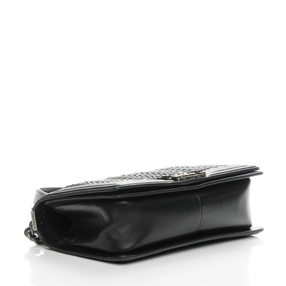 Chanel Calfskin Pleated Medium Boy Flap Black 4 of 8