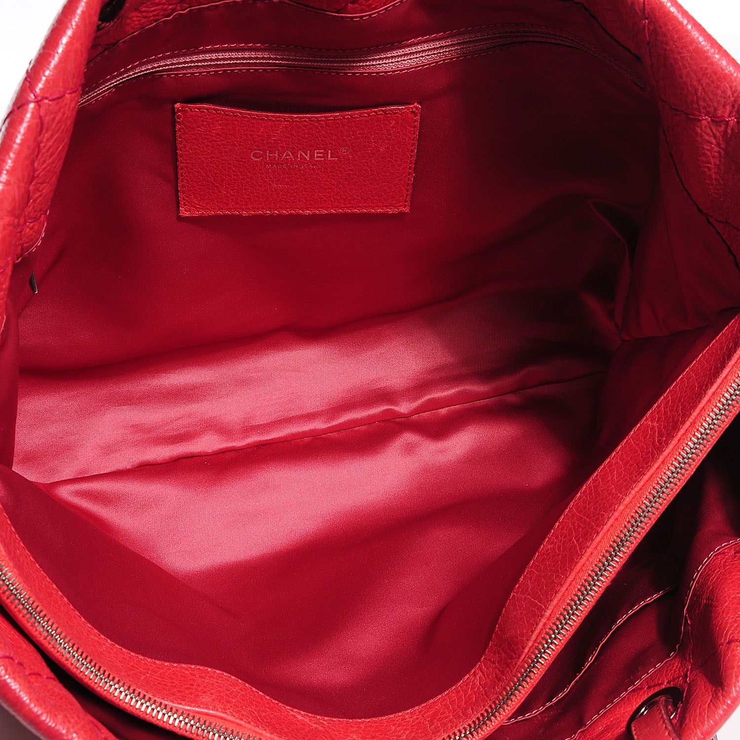 Chanel Glazed Calfskin Small On The Road Tote Red 5 of 7