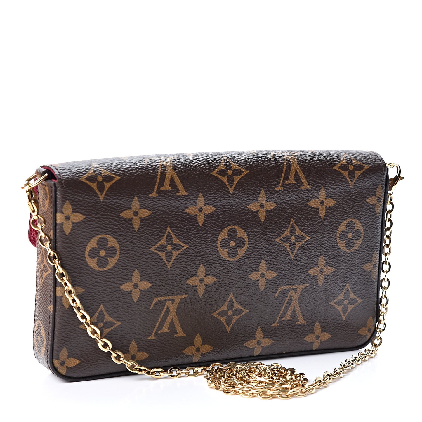 Monogram Pochette Felicie Chain Wallet Fuchsia