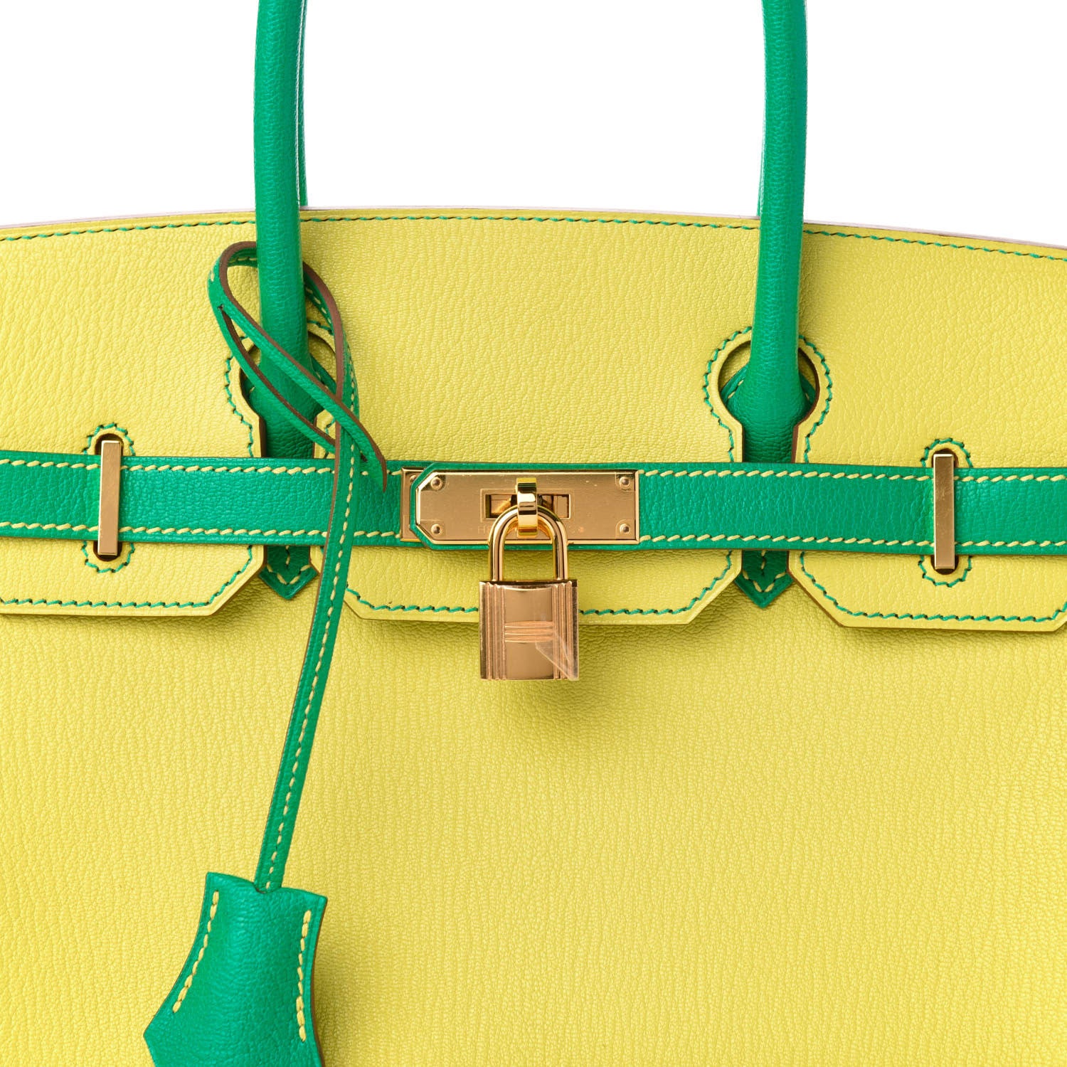 Hermes Chevre Mysore Horseshoe Birkin 30 Lime Menthe 10 of 11