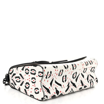 Louis Vuitton Calfskin Graphic Print Twist Shoulder Bag MM White Black 5 of 11