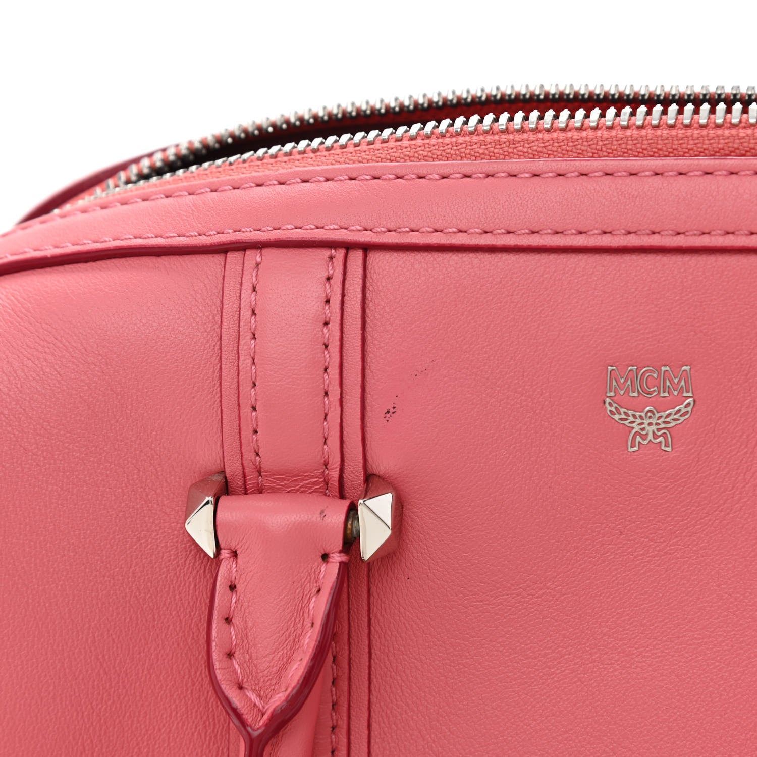 MCM Calfskin Small Essential Boston Bag Pink 12 of 15