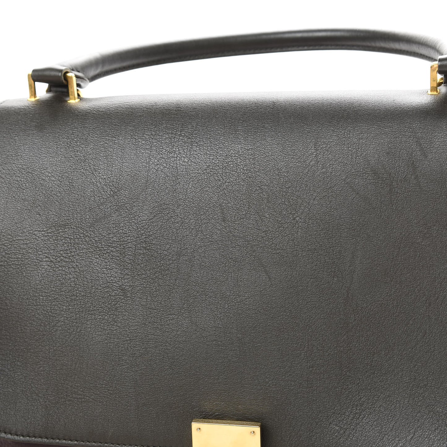 Smooth Calfskin Suede Medium Tri-Color Trapeze Dark Grey