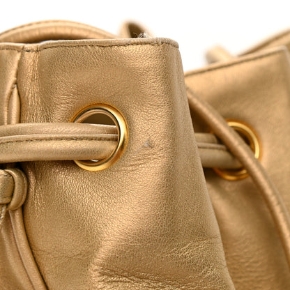 Chanel Metallic Lambskin CC Drawstring Shoulder Bag Gold 18 of 21