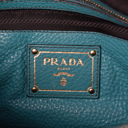Prada Vitello Daino Shopping Satchel Voyage Turchese 7 of 22