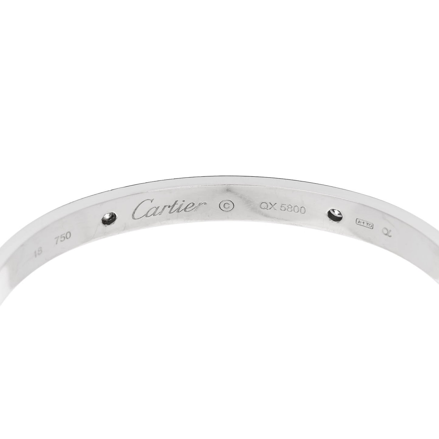 18K White Gold 4 Diamond LOVE Bracelet 18
