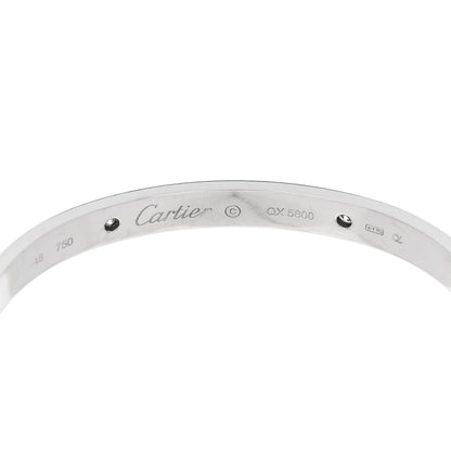 Cartier 18K White Gold 4 Diamond LOVE Bracelet 18 5 of 7