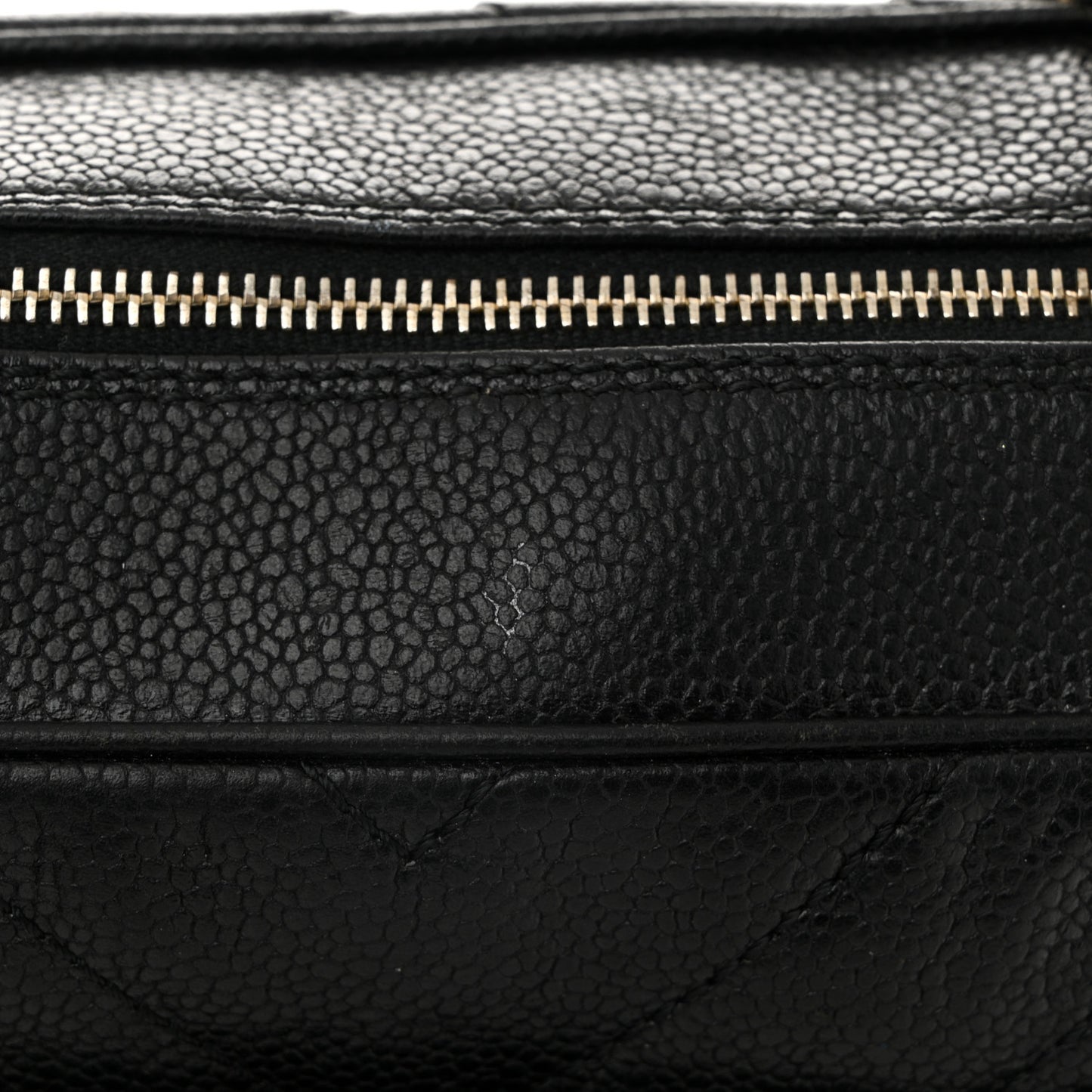 Caviar Chevron Quilted Camera Case Black