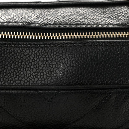 Chanel Caviar Chevron Quilted Camera Case Black 12 of 12