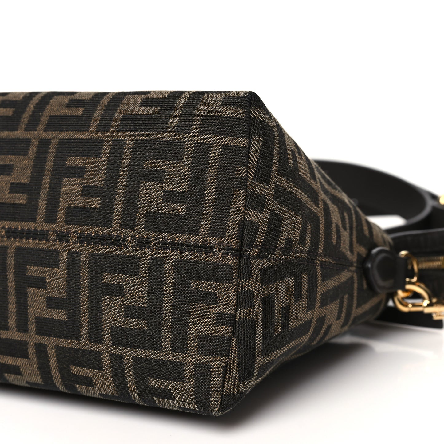 Vitello Grace Jacquard FF Medium By The Way Boston Bag Tobacco Moro Ebano