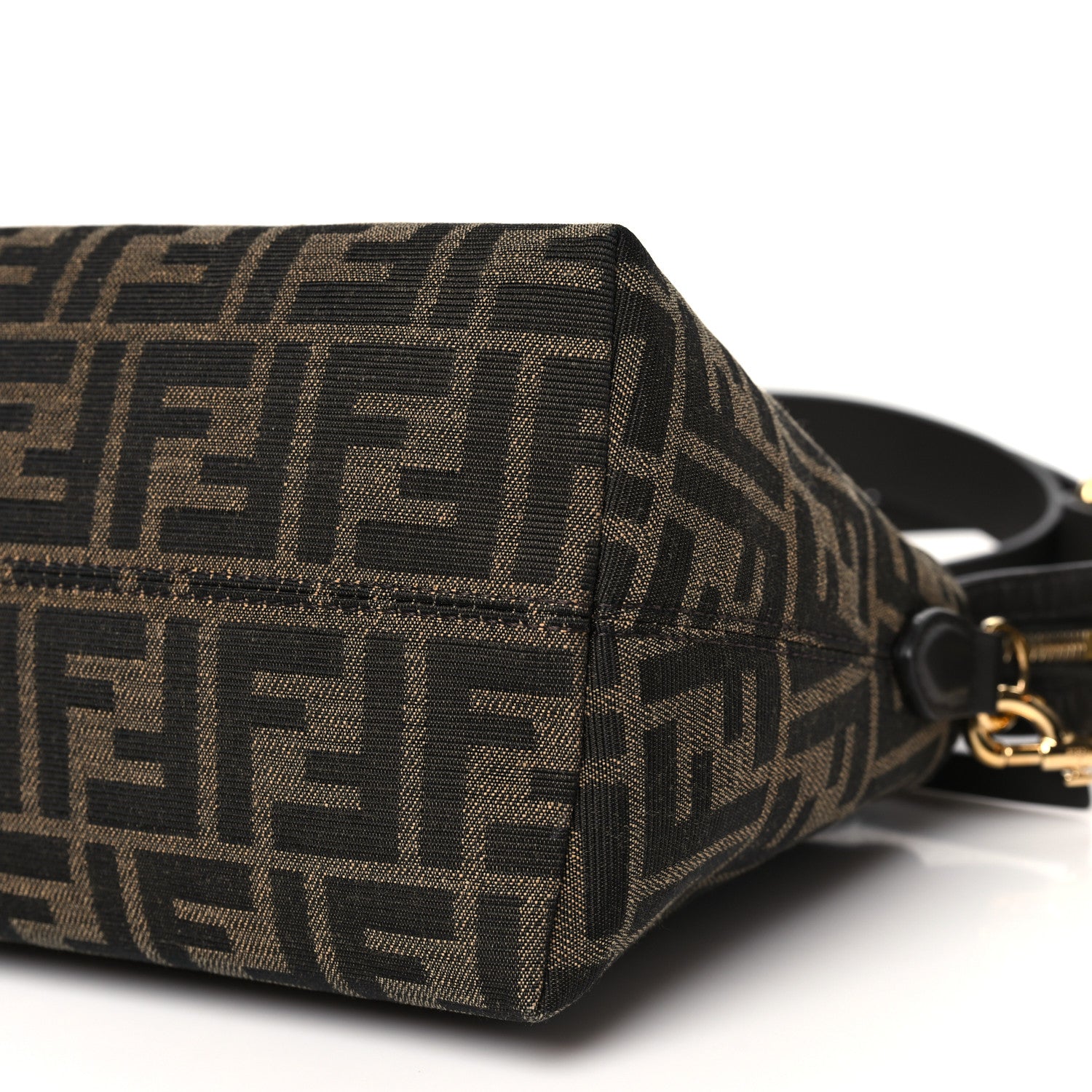 Fendi Vitello Grace Jacquard FF Medium By The Way Boston Bag Tobacco Moro Ebano 10 of 10