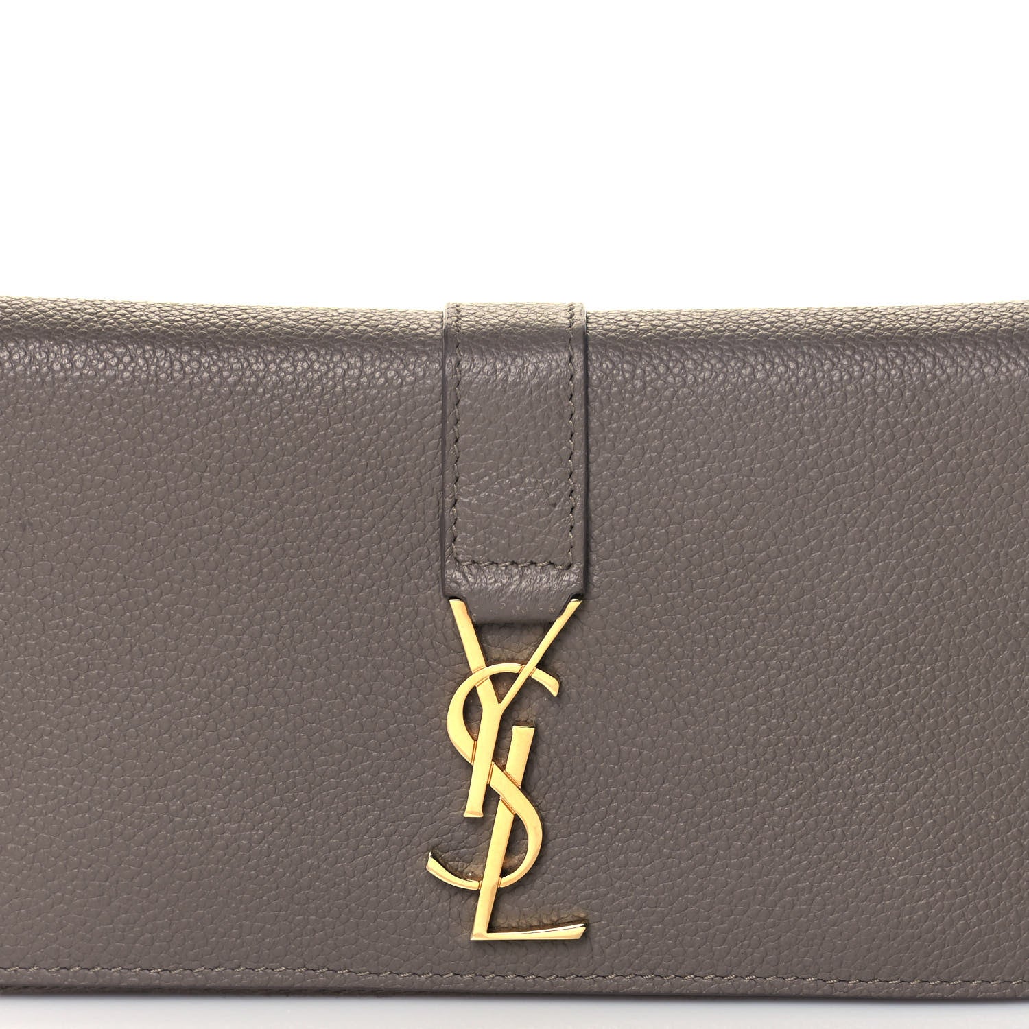 Saint Laurent Calfskin Monogram Zip Around Wallet Taupe 10 of 10