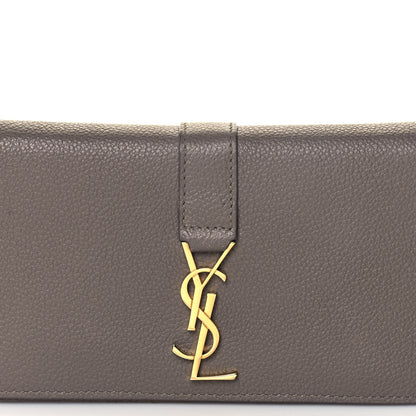 Saint Laurent Calfskin Monogram Zip Around Wallet Taupe 10 of 10