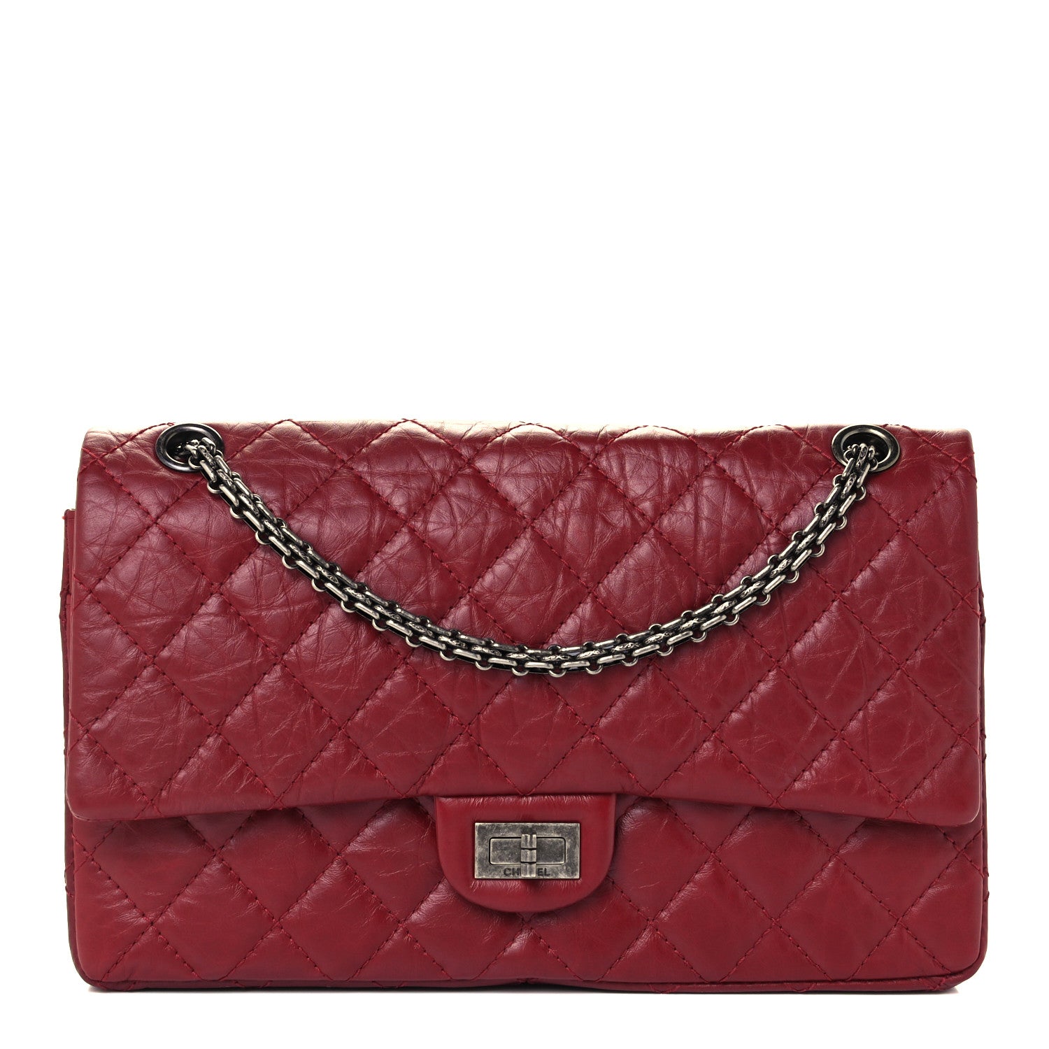 Chanel Aged Calfskin Quilted 2.55 Reissue 226 Flap Red 1 of 9