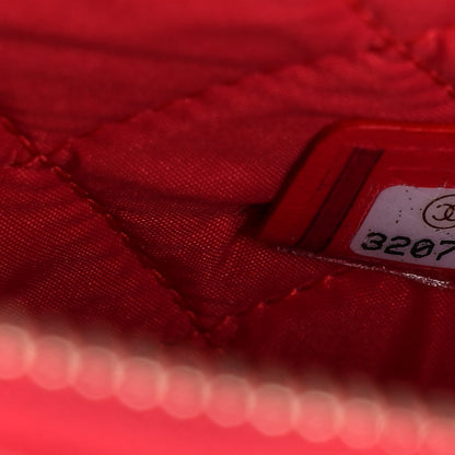 Chanel Caviar Quilted Small Curvy Pouch Cosmetic Case Red 7 of 11