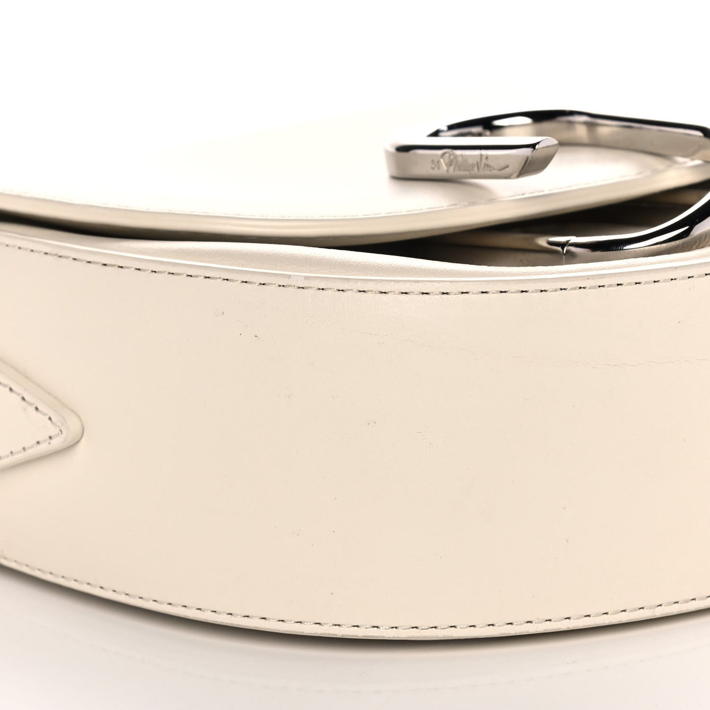 Calfskin Alix Saddle Crossbody Bag Off White