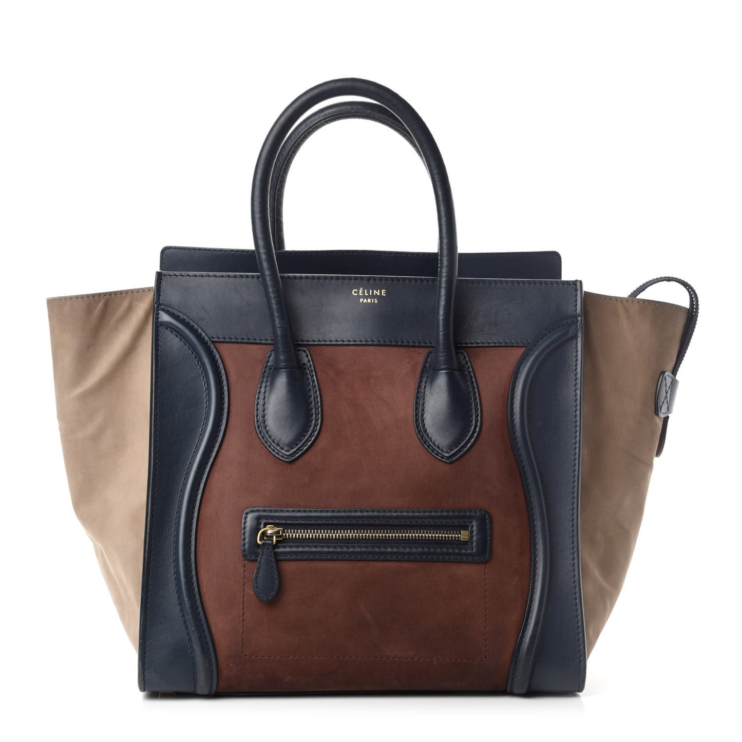 Nubuck Smooth Calfskin Mini Tri-Color Luggage Marron