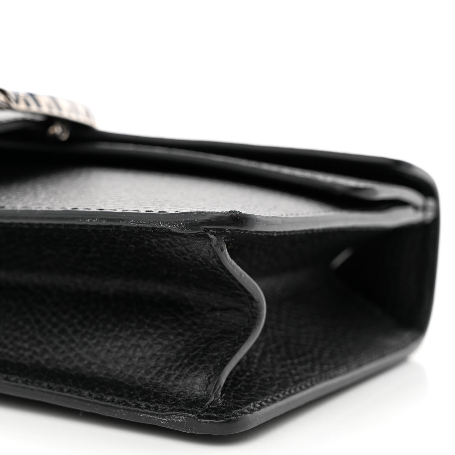 Gucci Dollar Calfskin Enamel Small Dionysus Shoulder Bag Black Electric Blue 10 of 10