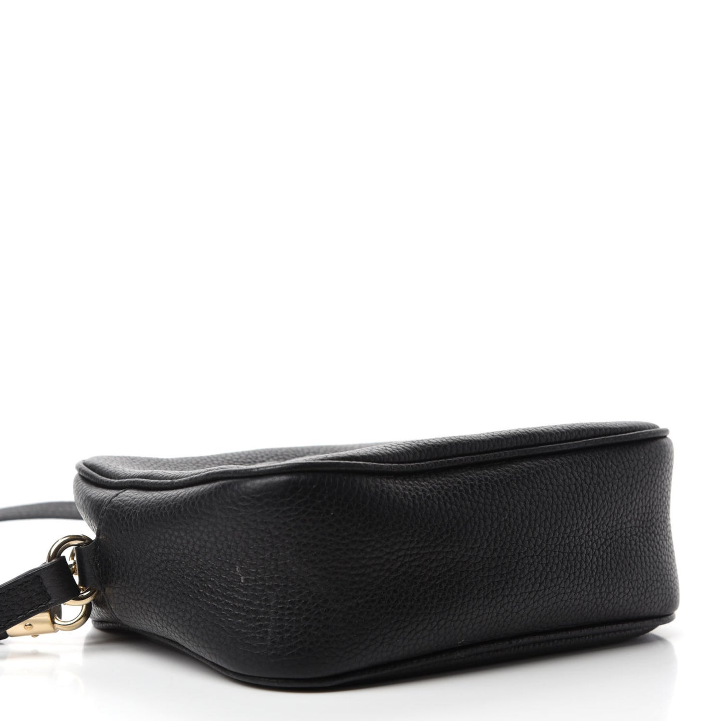 Pebbled Calfskin Small Soho Disco Bag Black