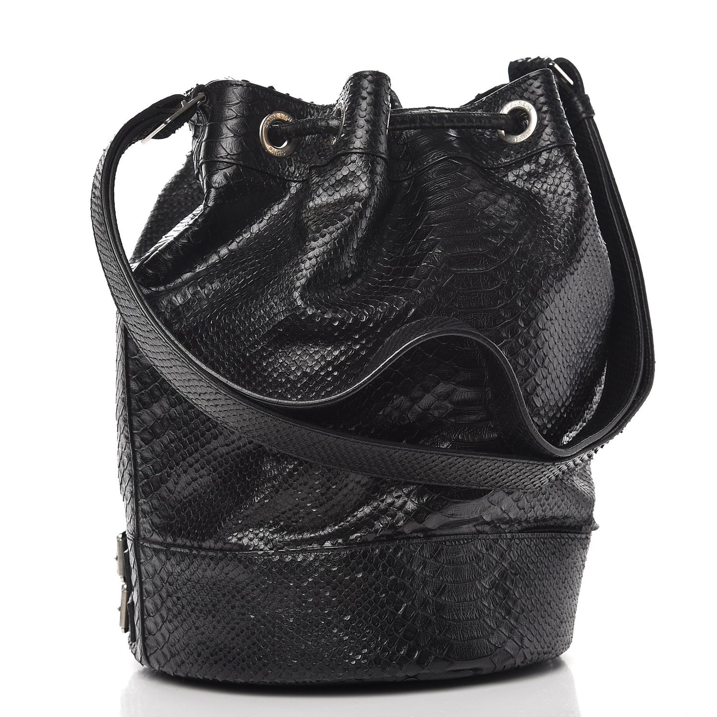 Python Medium Rider Bucket Bag Black