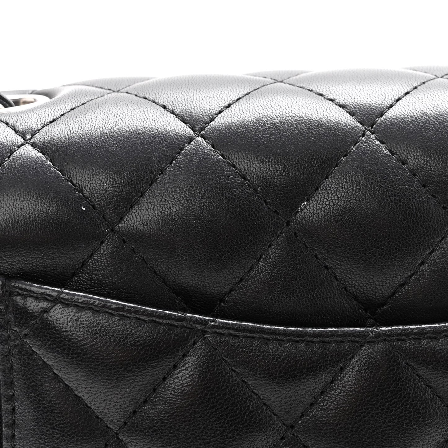 Lambskin Quilted Mini Rectangular Flap Black