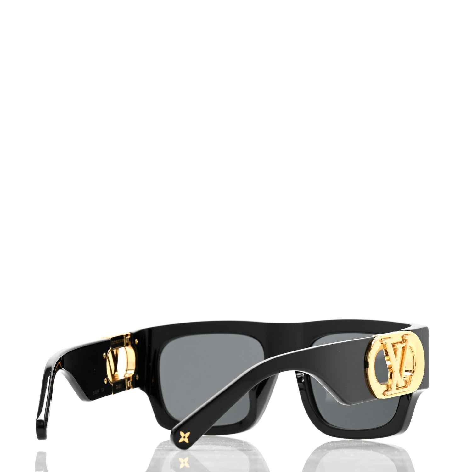 Louis Vuitton Acetate LV Link Square Sunglasses Z1478E Black