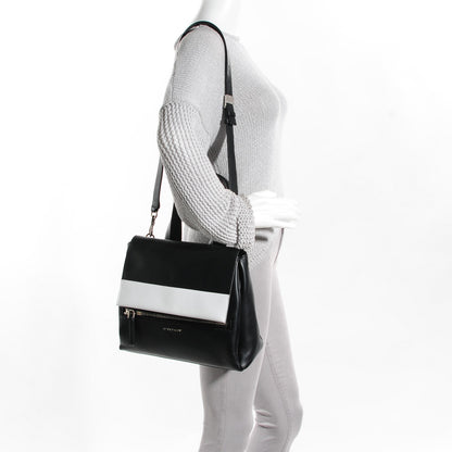 Givenchy Calfskin Medium Bi-Color Pandora Pure Flap Bag Black White 2 of 9
