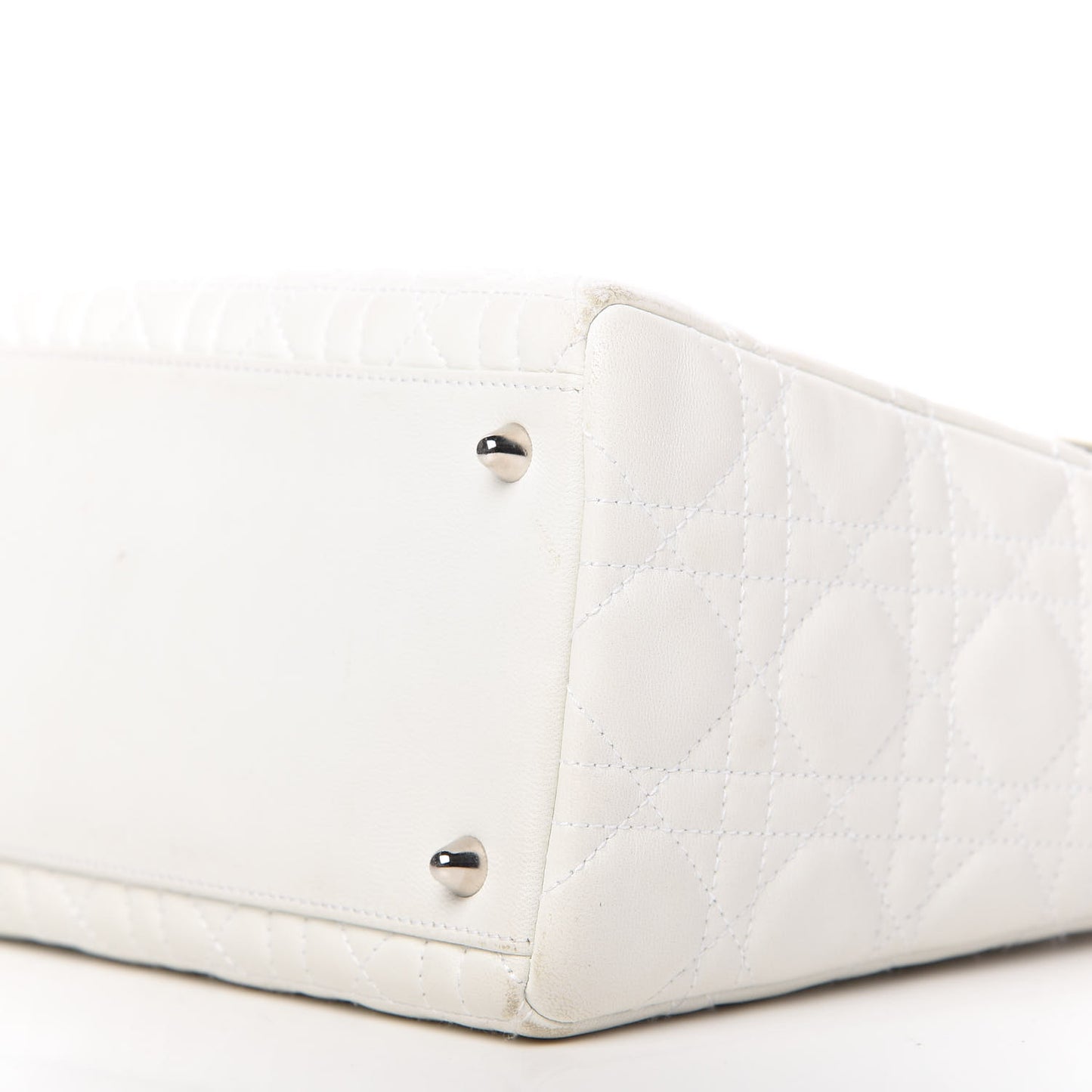 Lambskin Cannage Medium Lady Dior White