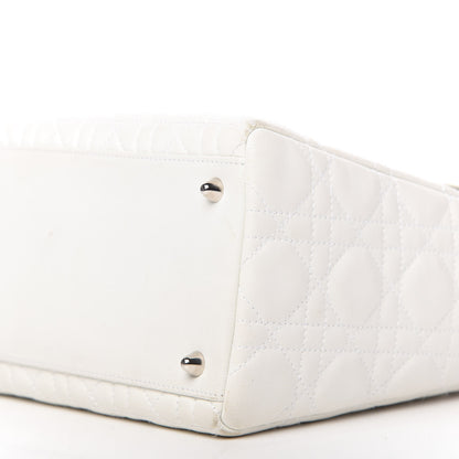 Christian Dior Lambskin Cannage Medium Lady Dior White 7 of 11